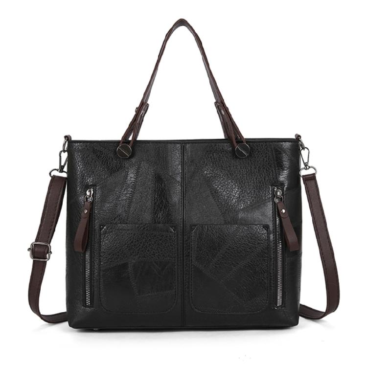 Женская сумка-кошелек из ПУ кожи, большая вместимость, повседневная, для работы, через плечо, на плечо чёрный