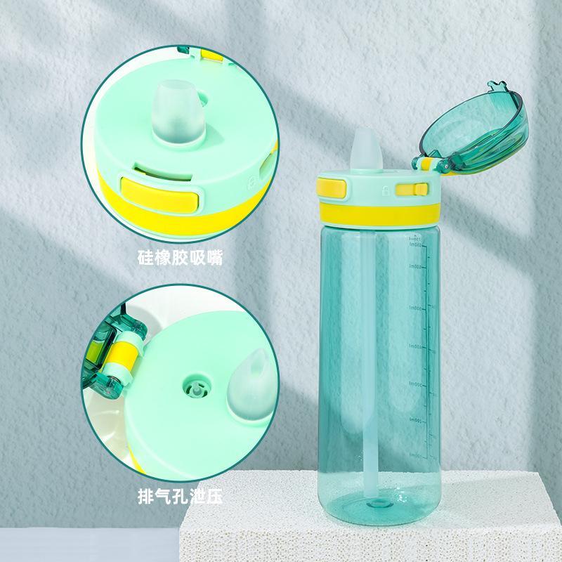Water bottleTRITAN Children's drinking cup 710ml graduated plastic straw cup food grade material food grade safe and portable