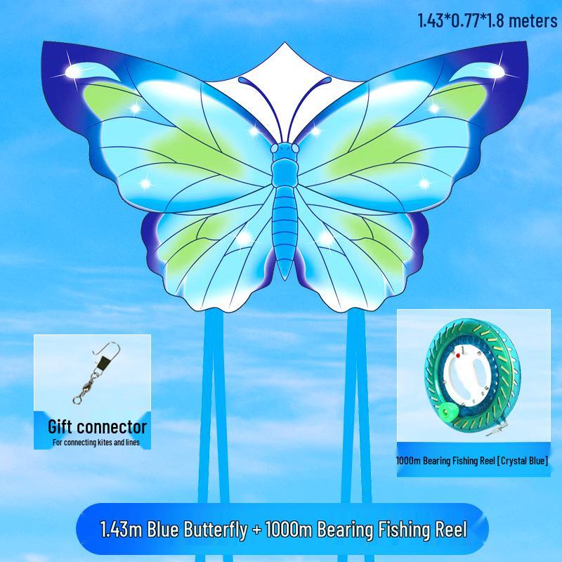 New Dream Butterfly Kite - Blue Pink, High-Grade With Line Reel, Suitable for Adults & Children, Easy to Fly