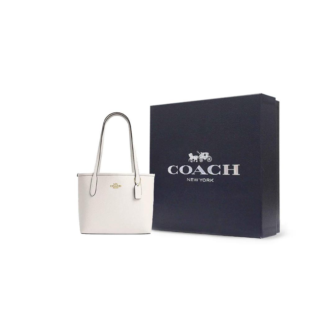 Coach City 23 Metall-Logo-Schnalle Tragetasche Damen-Tragetaschen Kreideweiß CT859-IMCHK