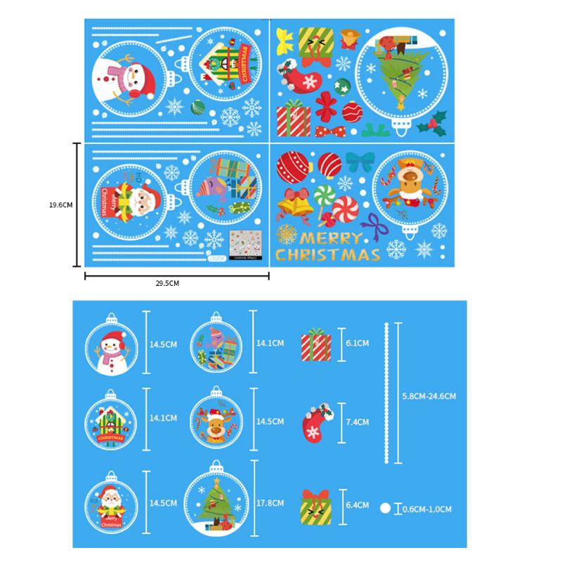 Christmas Window Decal Santa Claus Snowflake Stickers Winter Wall Decals For Kids Rooms New Year Christmas Window Decorations