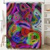 Psychedelic Shower Curtain Multicolored Swirls Patterns Modern Bathroom Decor Waterproof Fabric Easy Installation for Kids Adult
