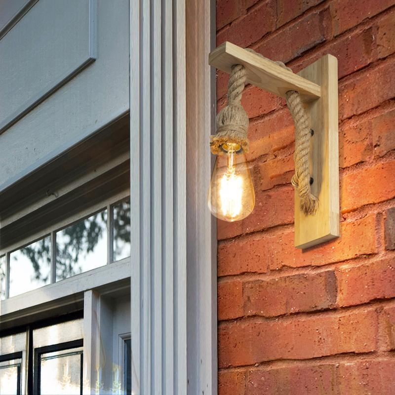 Retro Wood Wall Light E27 Vintage Sconce Wall Lights Fixture Indoor Home Decor Dining Room Bedside Lamp Bedroom Lighting