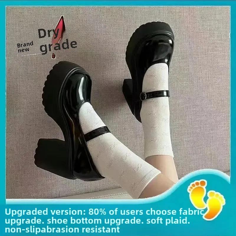 Fashion 2025 New Spring Summer Versatile Thick Bottom French Style Women's Shoes High Heels Small Leather Shoes Ladies Zapatos De Mujer