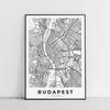 Poster Budapest Map City Plan In Black Frame