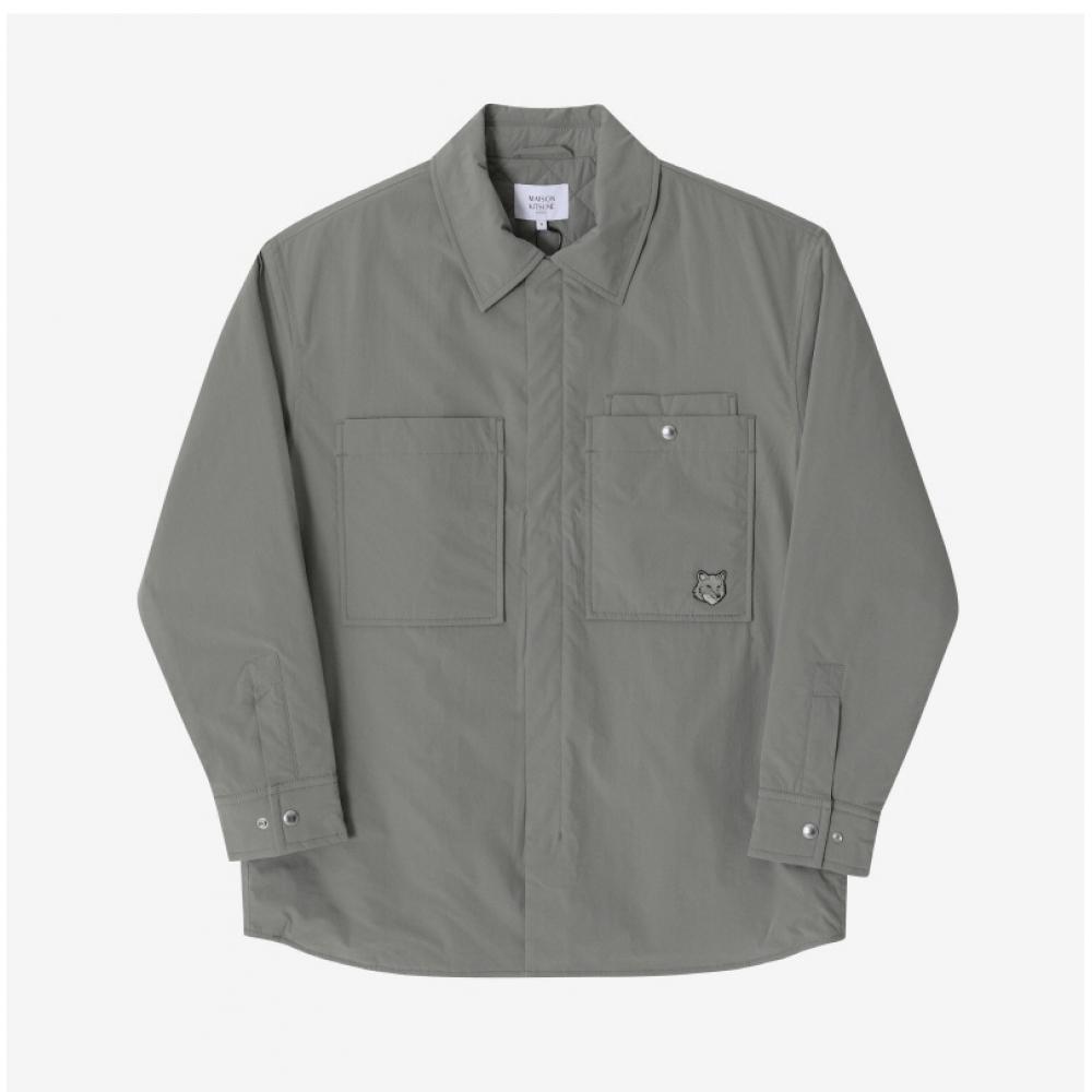Maison Kitsune Nm02113wq4032 P131 Bold Fox Head Patch Padded Pocket Over Mens Shirt
