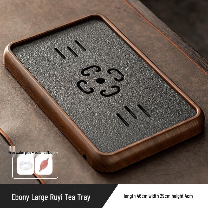 Chaxun Chinese Ceramic Tea Set with Imitation Wujin Stone Tray