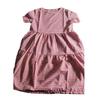 Maternity Clothing Summer New Medium and Long Two-color Round Neck Plaid Skirt Loose and Thin Belly-covering A-word Dress