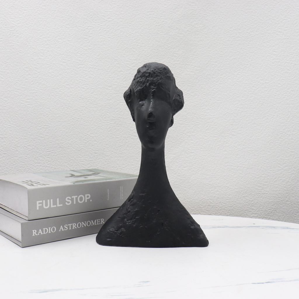 Modern Black White Female Portrait Resin Sculpture Ornaments Model Room Figurines Decoration Items Home Desk Statue Accessories