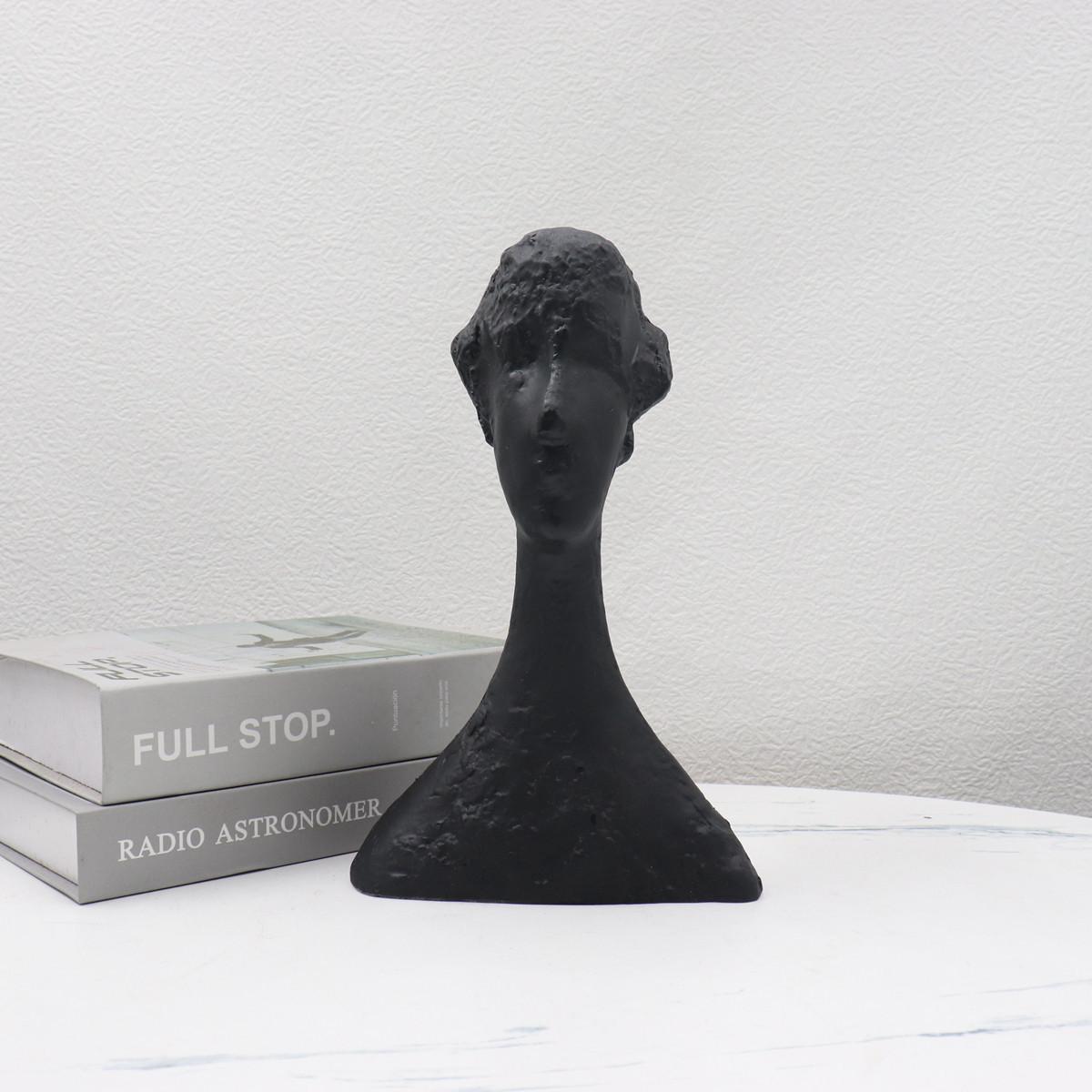 

Современный черно-белый женский портрет, смола, скульптура, украшения, модель, фигурки для комнаты, предметы декора, аксессуары для дома, статуэтка для стола