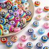10/20/30/50pcs Resin Rainbow Stripe European Bead Large Hole Colored Resin Craft Bead Spacer Bead DIY Bracelet Snake Chain Jewelry Making