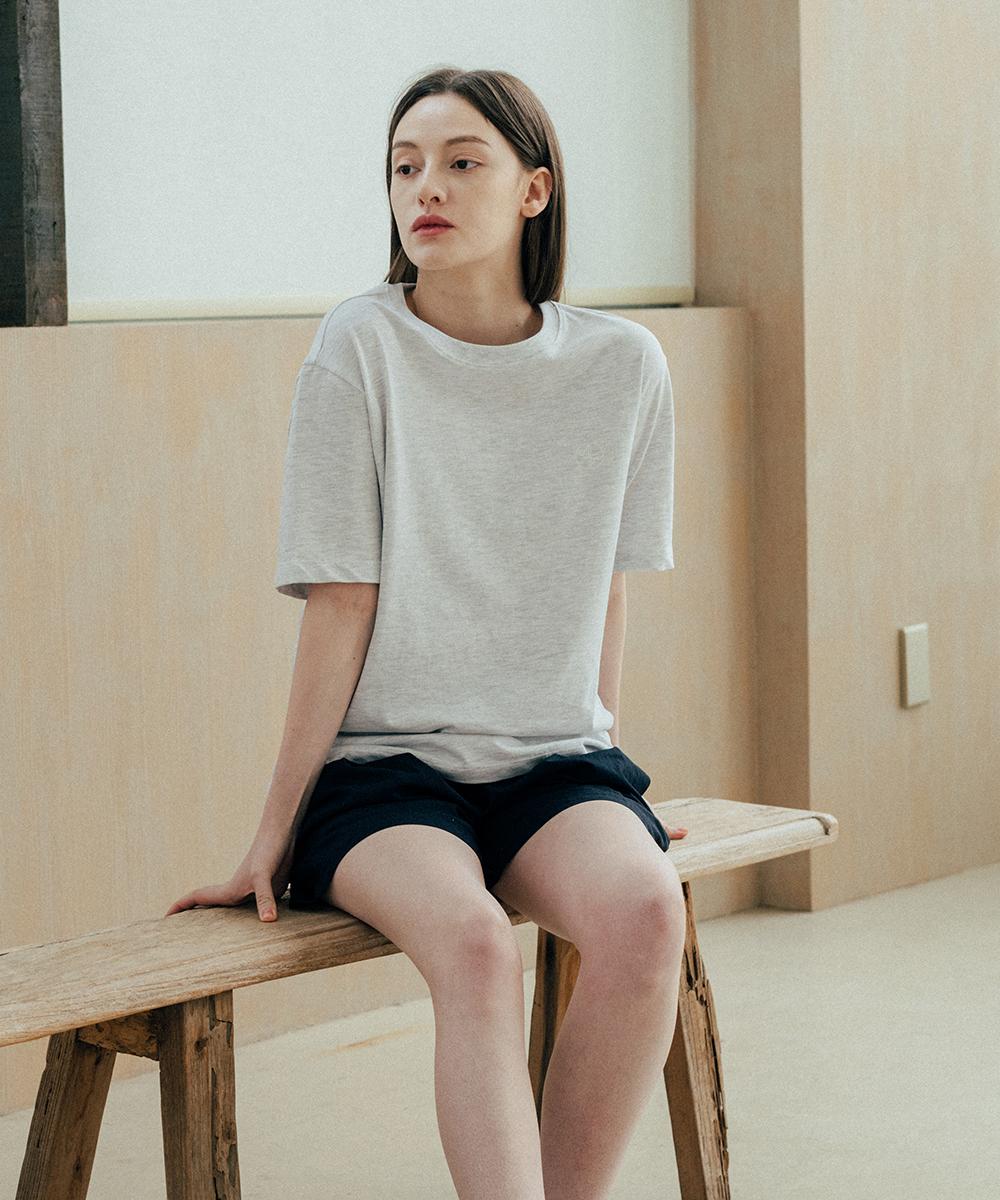 Noing Kou Printed Cotton T-Shirt (Melange Gray) Melange Gray