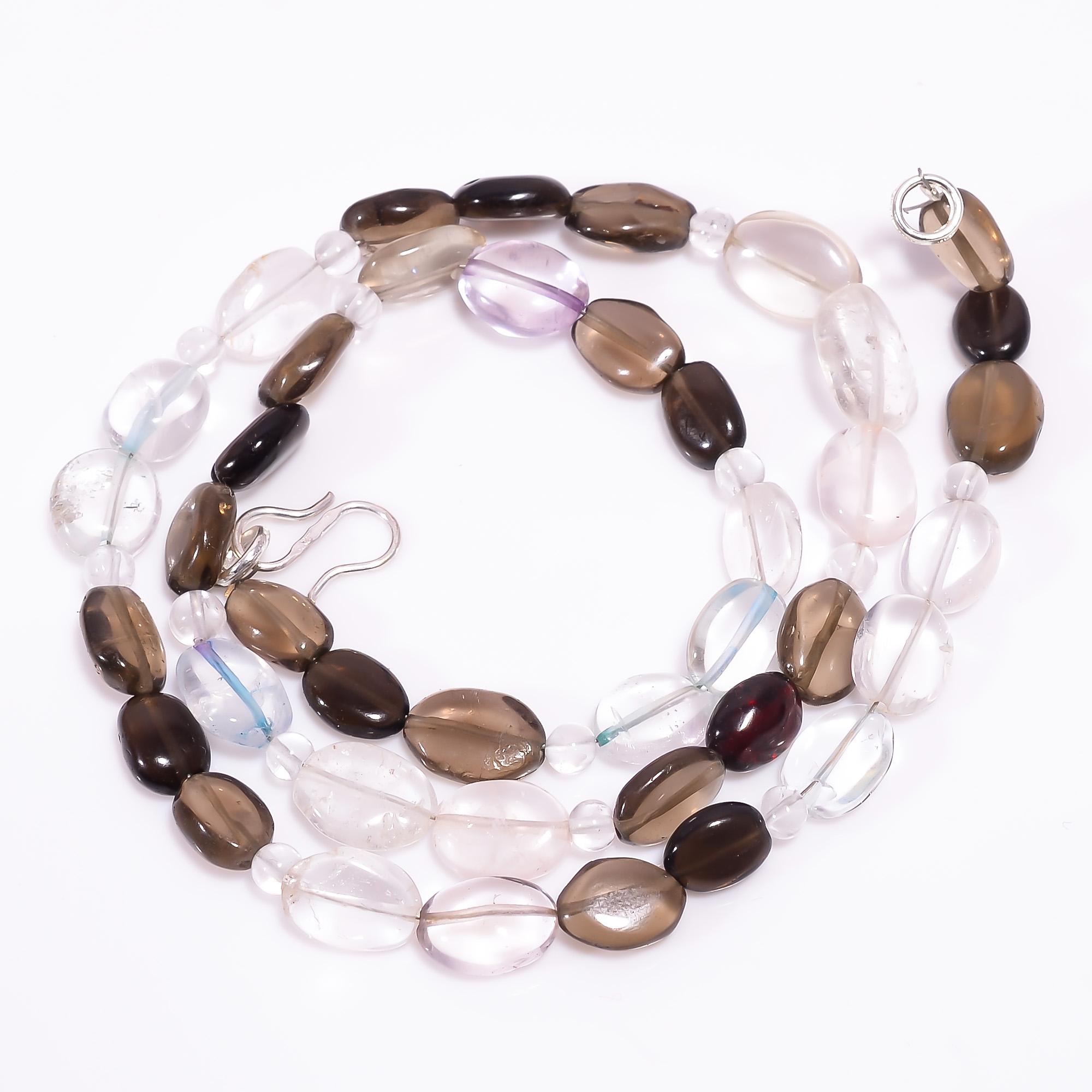 

Натуральный Кристалл Дымчатого Кварца Гранат Драгоценный Камень Бусы Ожерелье 4-12 мм 18 UB-7978 UB-7978