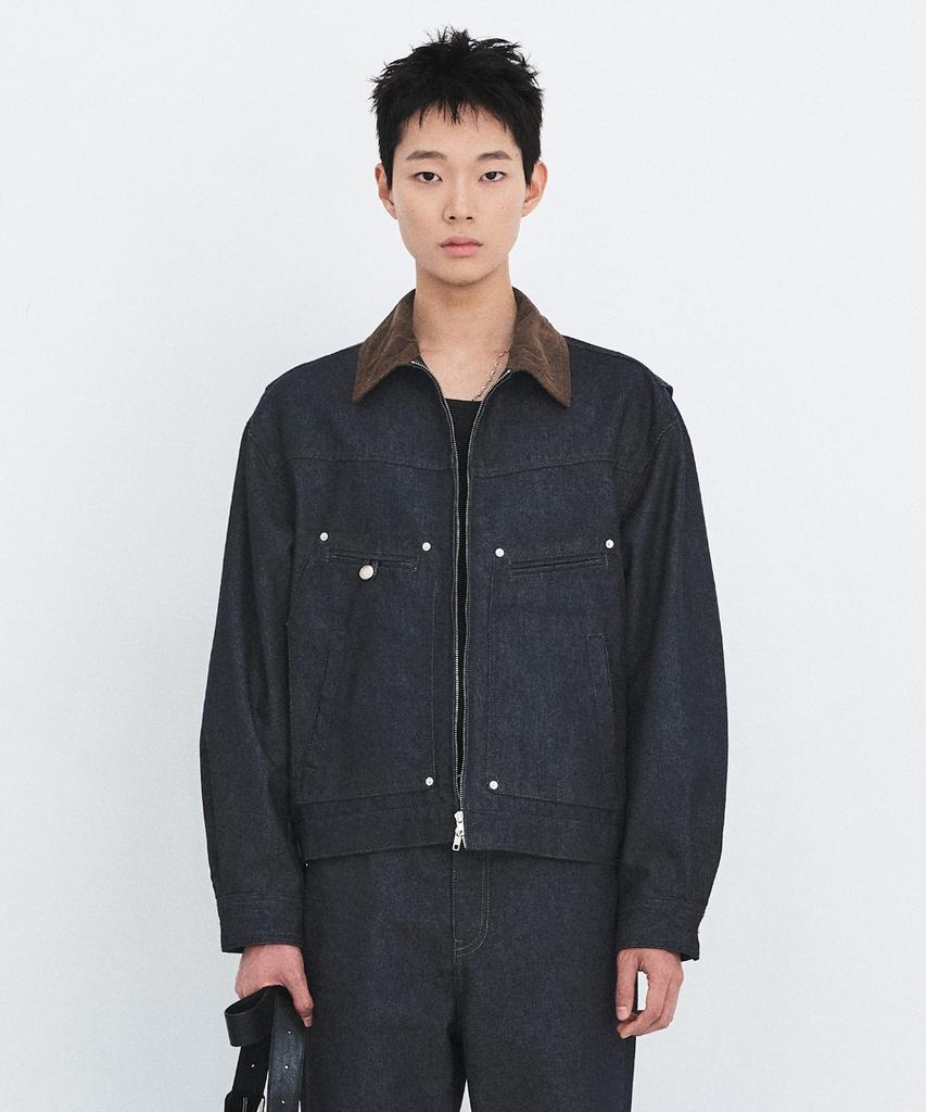 Minav Non-Faded Denim Work Jacket [Indigo]