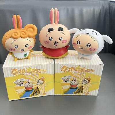 Chiikawa Usagi X Shin-chans Playground Figures Collectible Toys Cute Cartoon Anime Style Desk Decoration Mini Dolls Gift Idea