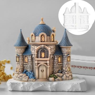 Mucegă de Silicon pentru Lumânări în Formă de Castel DIY Mucegă Lumânare Casă Stil European Vilă Casă Cupolă Castel Mucegă Rășină Beton Gips
