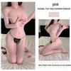 Alluring Four-Sided Open Crotch Mesh Bodysuit with Long Sleeves