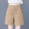 2025 Women's High-Waisted Wide-Leg Capris, Summer Casual Loose Fit Plus Size Shorts for Middle-Aged Moms