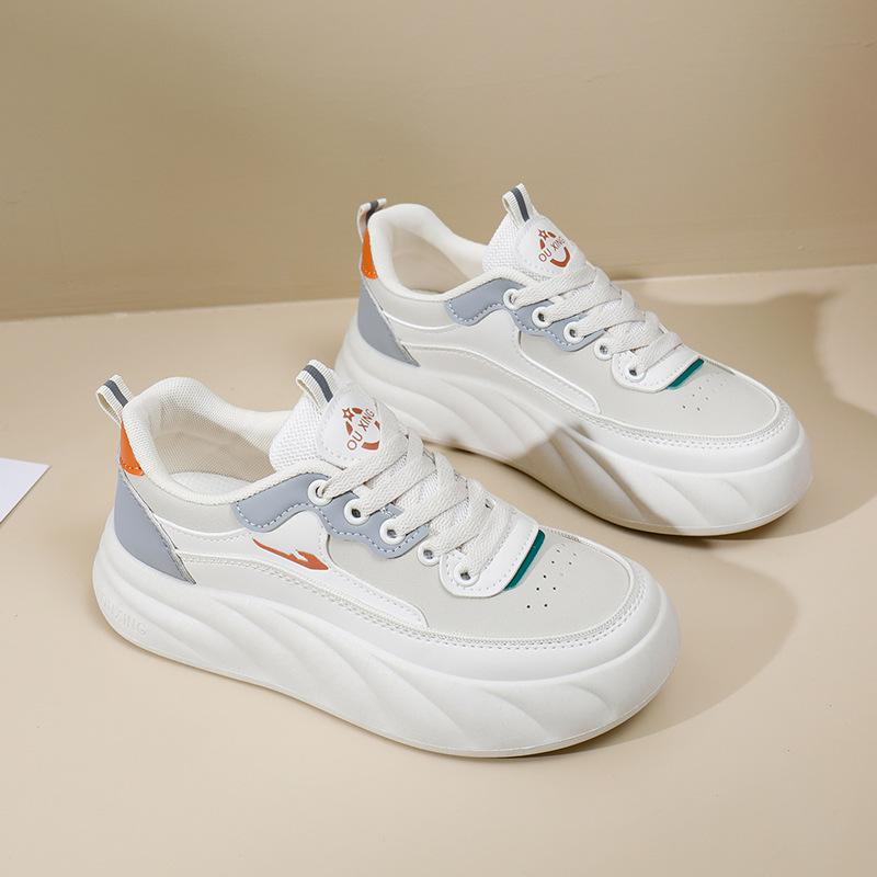 White Shoes Fashionable Autumn New Platform Height Increasing Breathable Casual Shoes for Students