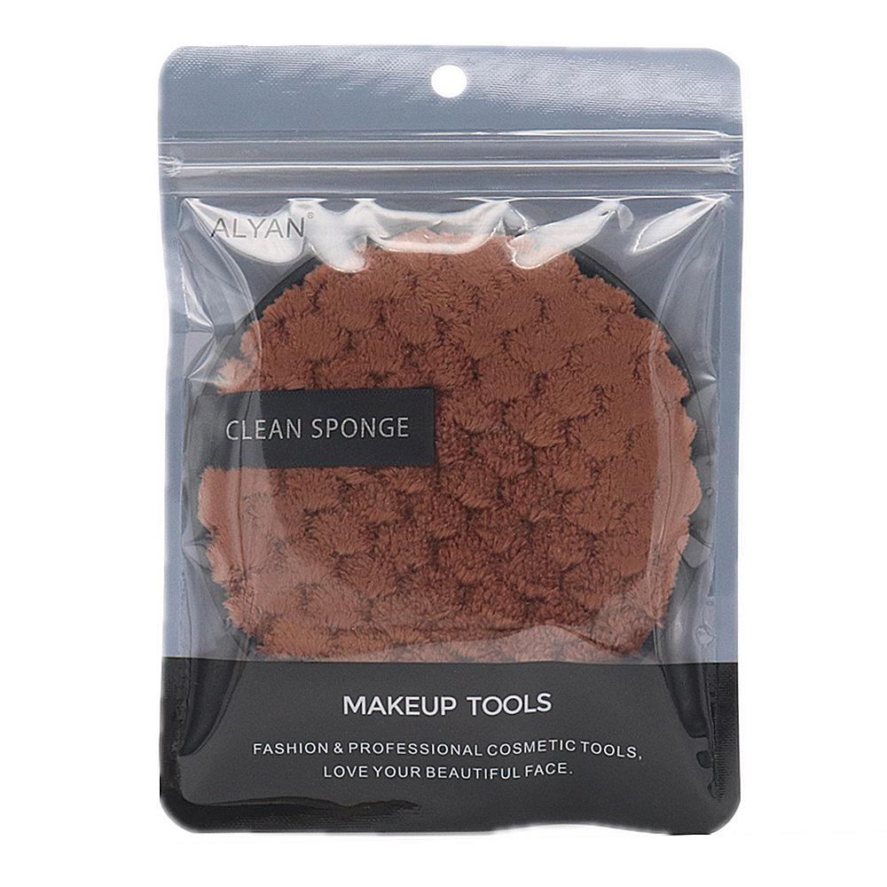 ALYAN Pineapple Grid Makeup Remover Puff - Lazy, Round Face Wash Sponge