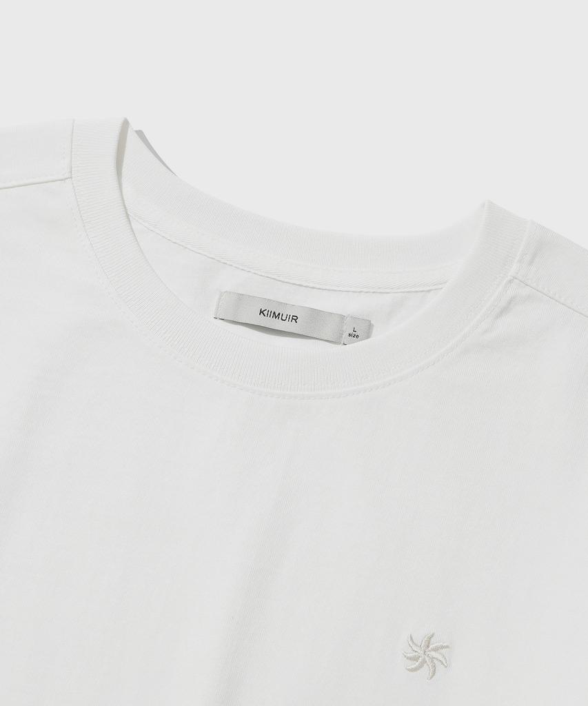 KIIMUIR [Crop] Contrast Roll-Up Crop Short Sleeve T-Shirt_White