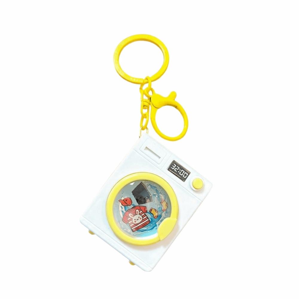 

Funny Washing Machine Keychain Sound LED Light Up Keyring Cute Cartoon Bag Pendant Children жовтий