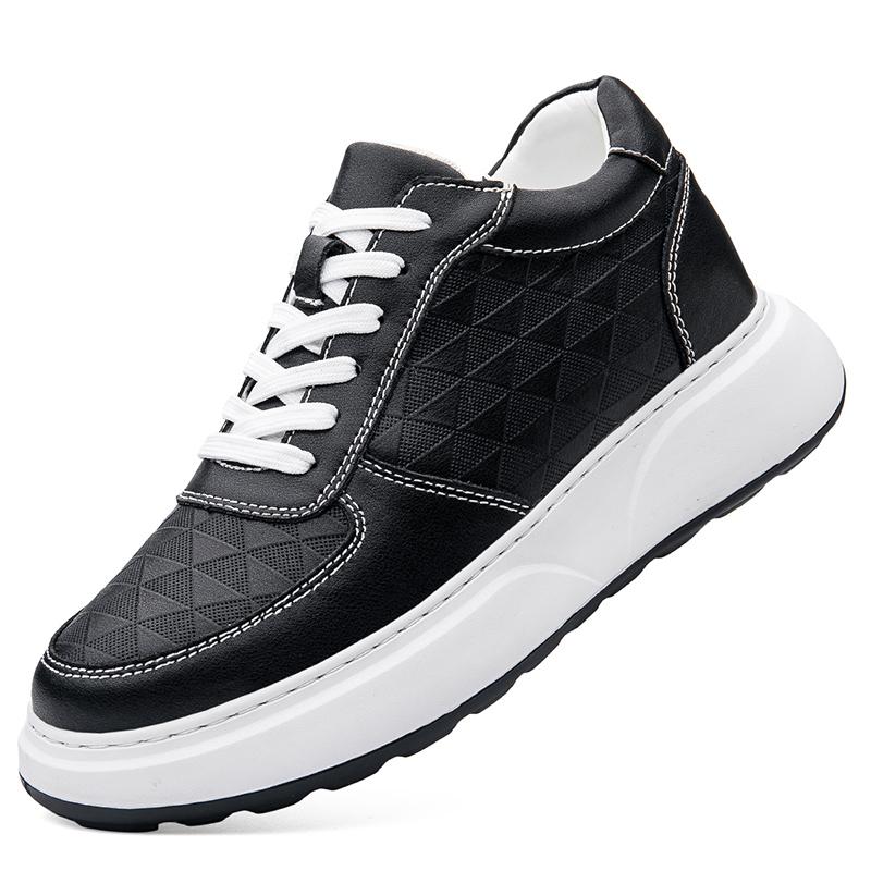Lace-Up Men Elevator Walking Shoes All-match Increase Male Sneakers Genuine Leather Men Casual Shoes High Quality Men's Footwear