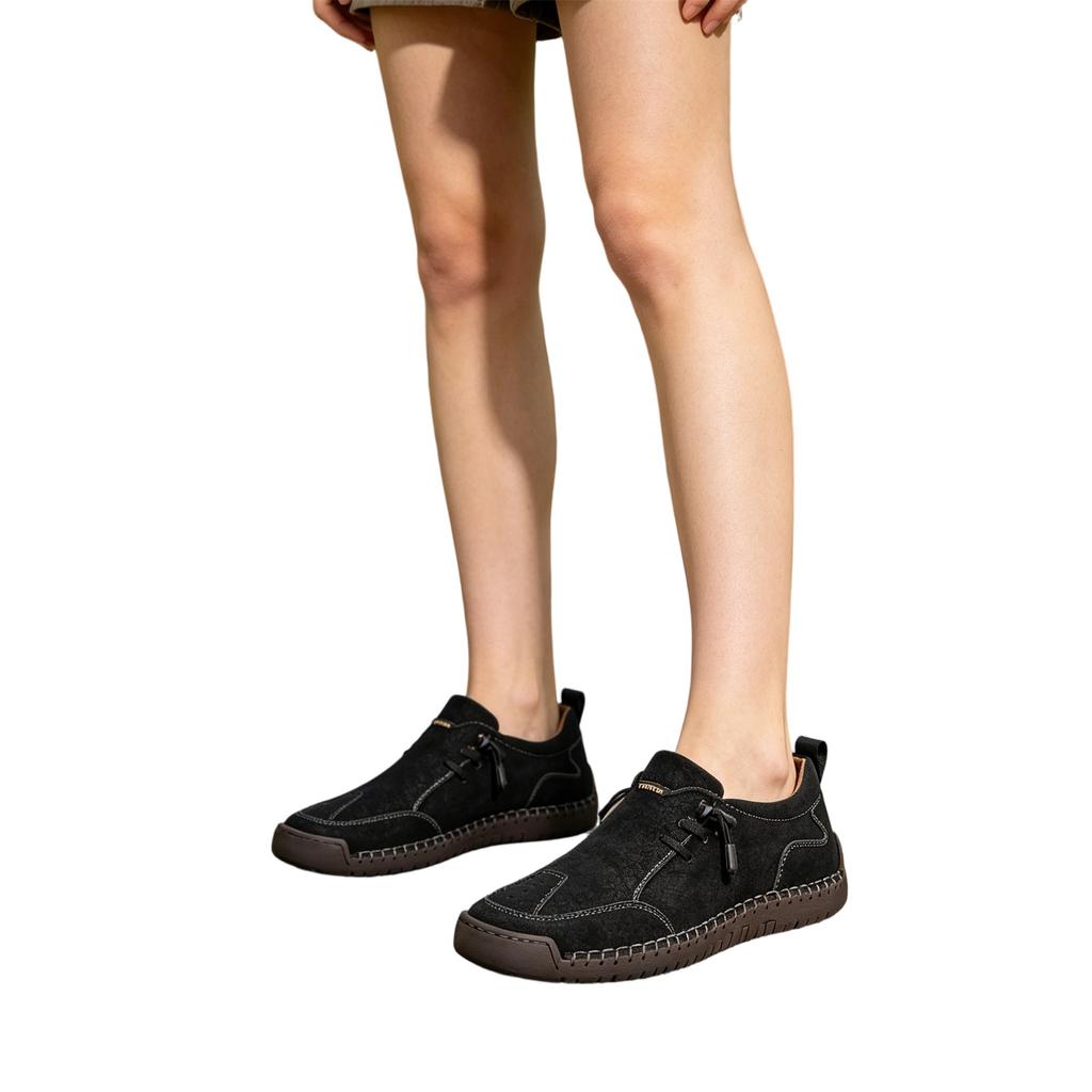 Casual Flat Round Toe Slip-On Shoes for Men and Women Lightweight Flexible Sole Comfortable Walking Shoes