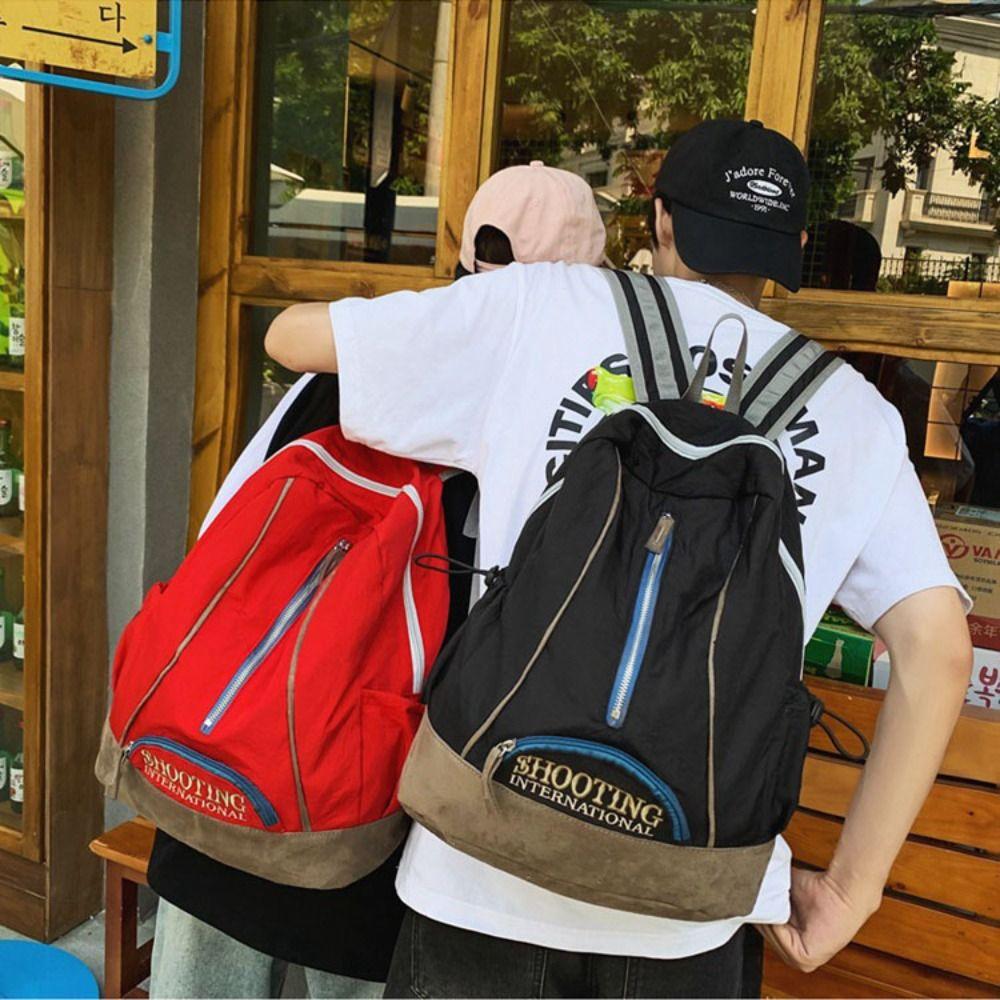 Embroidery Trendy Backpack Polyester Multi-pocket Casual Schoolbags Casual School Bags