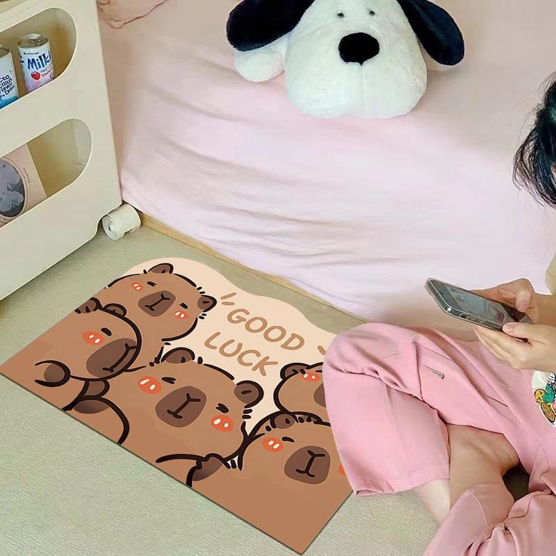 Kawaii Floor Mat Anti slip Door Mat For Living Room Kitchen Bathroom Clean Area Rug Creative Design Household Carpet