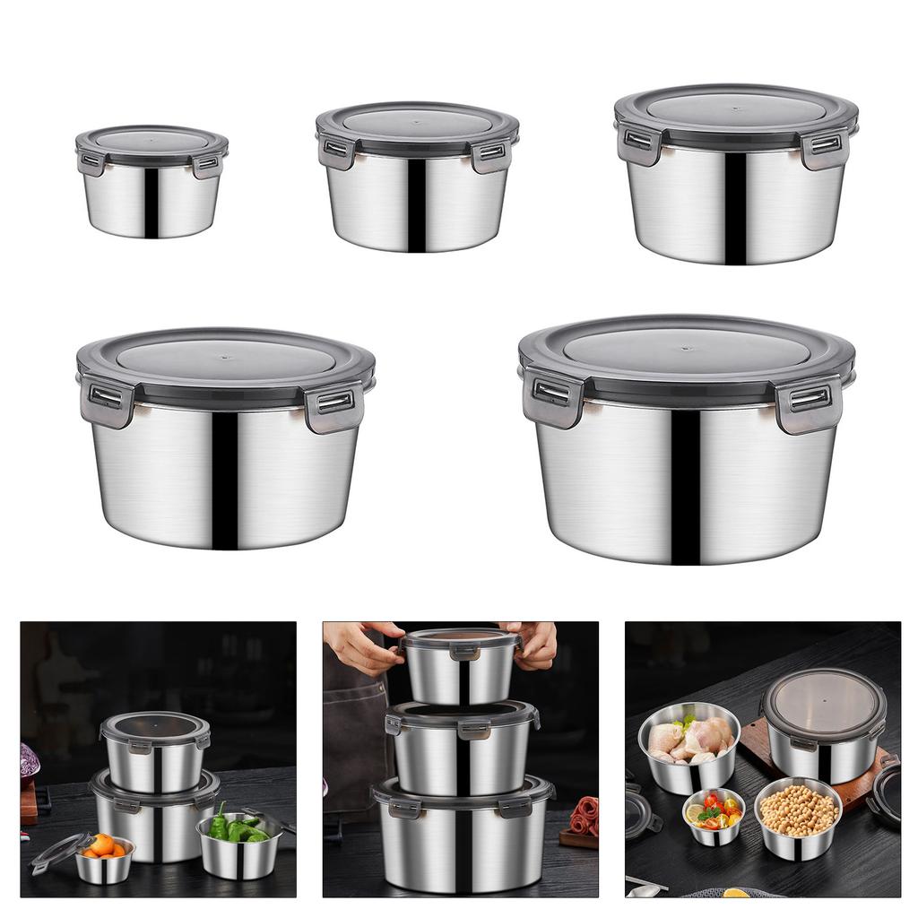 Boîte à lunch spacieuse en acier inoxydable 316, récipient de conservation alimentaire multifonctionnel avec couvercle transparent