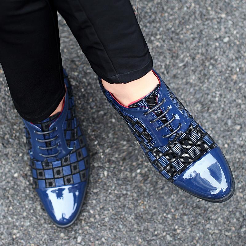 Men High Heels Blue Derby Red Wedding Dress Dance Shoes Business Elevator Shoes Black Formal Tuxedo Shoes Large Size