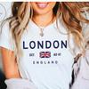 Londýnské tričko, Tričko s vlajkou Anglie UK, Unisex