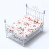 Dollhouse Bed European Style Accessories Metal Mini Double Bed Props Supplies
