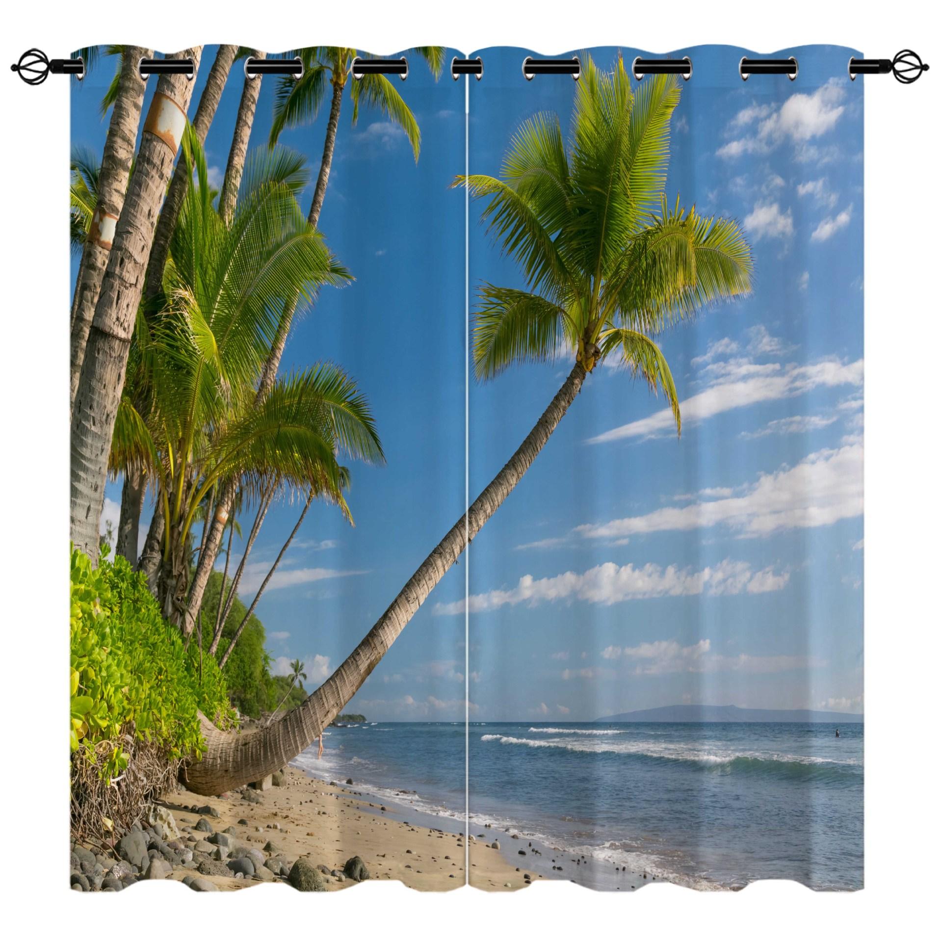 

Beach Wash Face Seaside Scenery Series 4 High Density Blackout Curtain Digital Printing 140*100