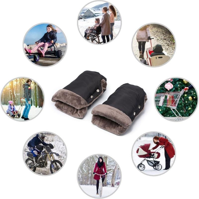 Universal Stroller Gloves Waterproof Warm Mittens Windproof Pram Shopping Cart Hand Muff Split Baby Cart Hand Gloves