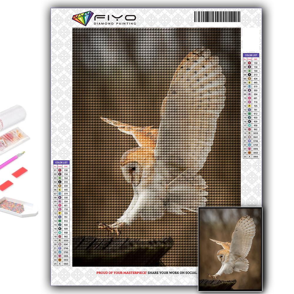 Gör-det-själv 5D Diamantmålning Djuruggla Korsstygnskit Full Drill Broderi Mosaikkonst Bild av Rhinestones Present