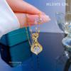 Titanium Steel Light Luxury Love Water Drop Micro Inlaid Real Gold Necklace Women'S Transfer Collarbone Chain With Jewelry