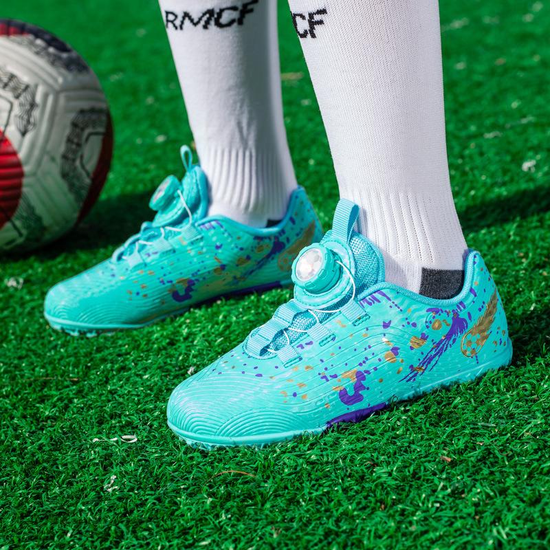 Amazon children's football shoes button lace-up boys broken nails training shoes elementary school students wear-resistant sports shoes women