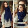 European-American Thickened Warm Winter Scarf: Long, Wide, Imitation Cashmere Shawl In Solid Colors