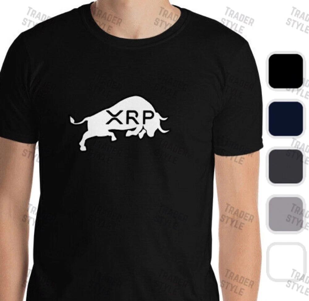 XRP Bull T- Shirt Black & White crypto trader gift tee L