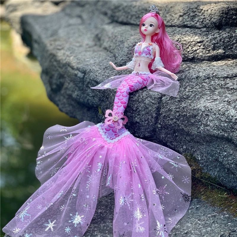 

45-сантиметрова лялька-русалка Baby Bjd Doll 13 Joints Movable Bjd Doll Swimming Mermaid Doll Toy New Fish Tail Bath Toy Girl Girl Christmas Gifts style 6