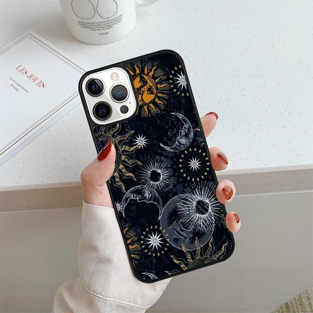 Vintage Moon and Sun Stars Phone Case For iPhone 17 Air 13 12 14 15 16  Cover For Apple Pro Max 6S Plus Coque