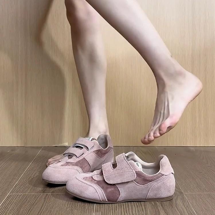 Schafslederversion~ Retro-Casual-Sportschuhe Klettverschluss Tiefer Ausschnitt Flacher Boden Deutsche Trainingsschuhe Damen Herbst und Winter Neu Forrest Gump Schuhe