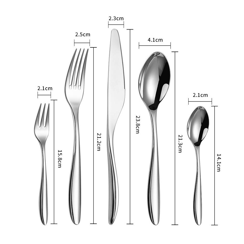 304 stainless steel tableware set steak knife and fork Hotel restaurant kitchen Home commercial high-end dining set