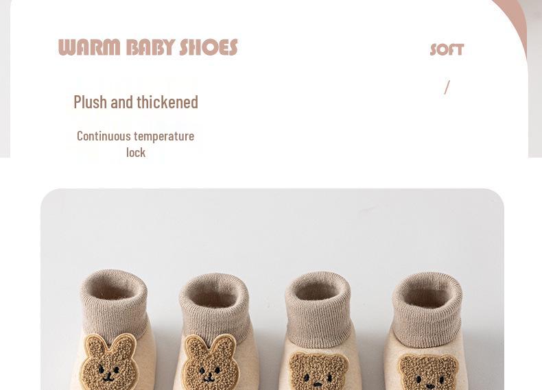 Warm Velvet Infant Pre-Walking Non-Slip Socks for Autumn/Winter