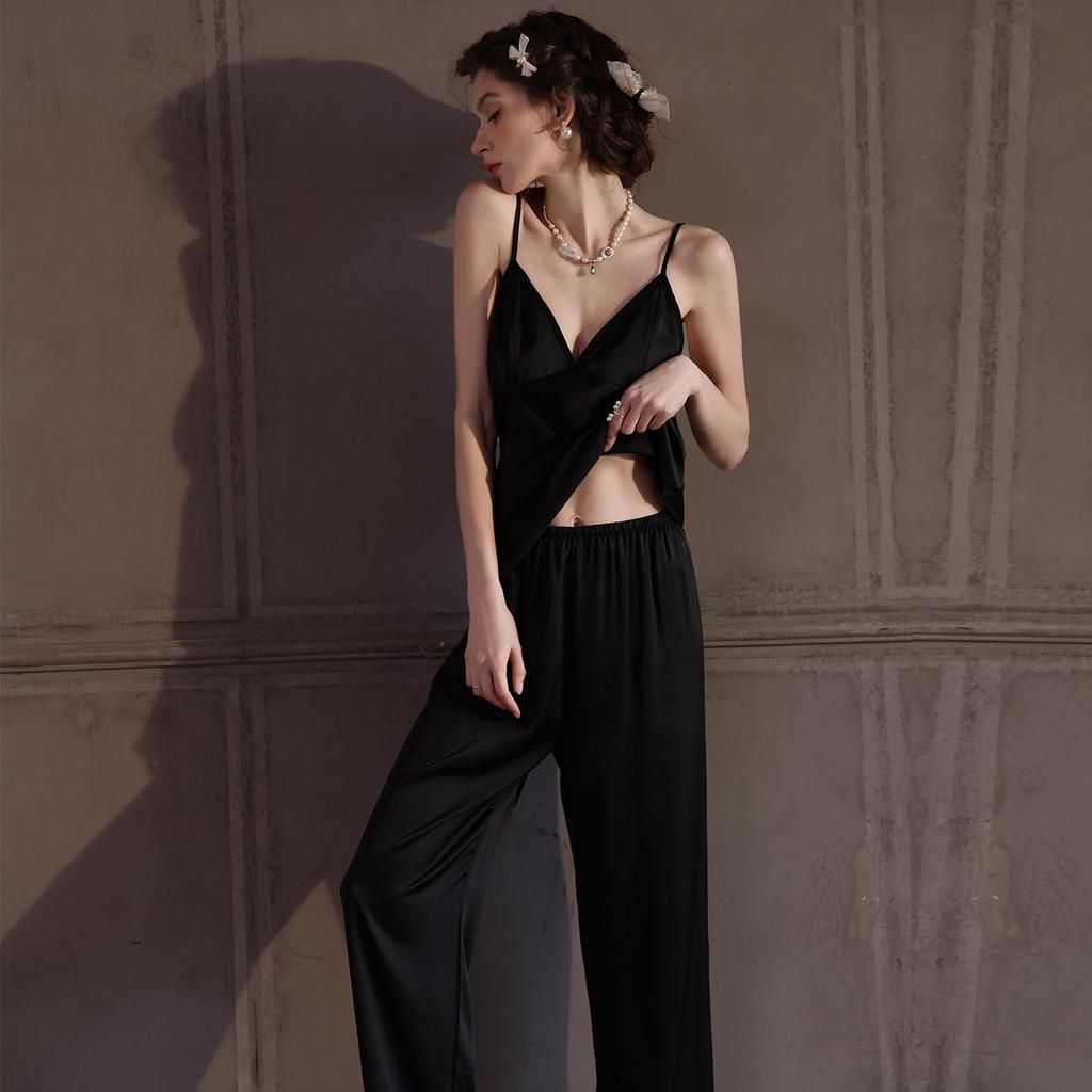 Pure Desire Ice Silk Camisole and Pants Set: Women's Spring/Summer Lightweight Pajamas