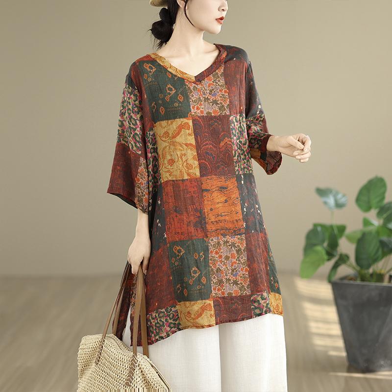 DIMANAF 2025 Nowa Letnia Damska Koszulka Plus Size z Nadrukiem Krótki Rękaw Design Luźna Podstawowa Casualowa Góra T-Shirt Vintage