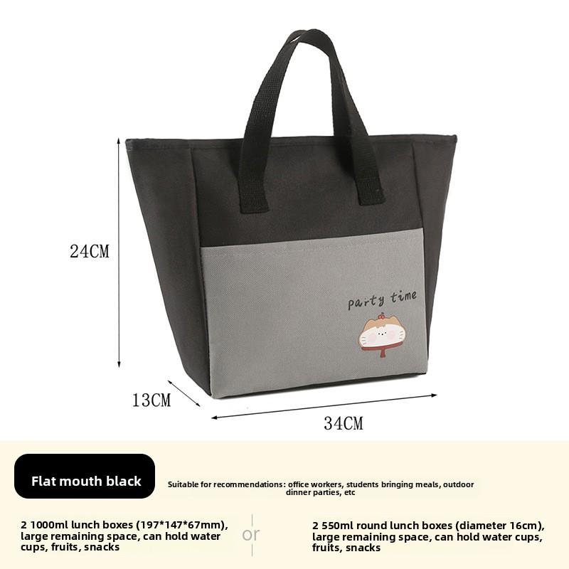 

Lunch Bag Handheld Insulated Bag Bento Bag New Model For Office Workers And Students Lunch Bag With Thickened Aluminum Foil чёрный