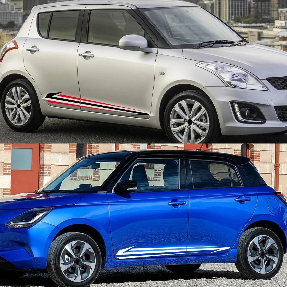 2PCS Car Door Side Stripes Stickers For Suzuki Swift Sport Styling Vinyl Decals Auto Body Tuning Decoration Stickers Accessories